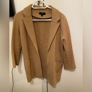J. Crew Cotton Nude Brown Cream Eloise Sweater Blazer